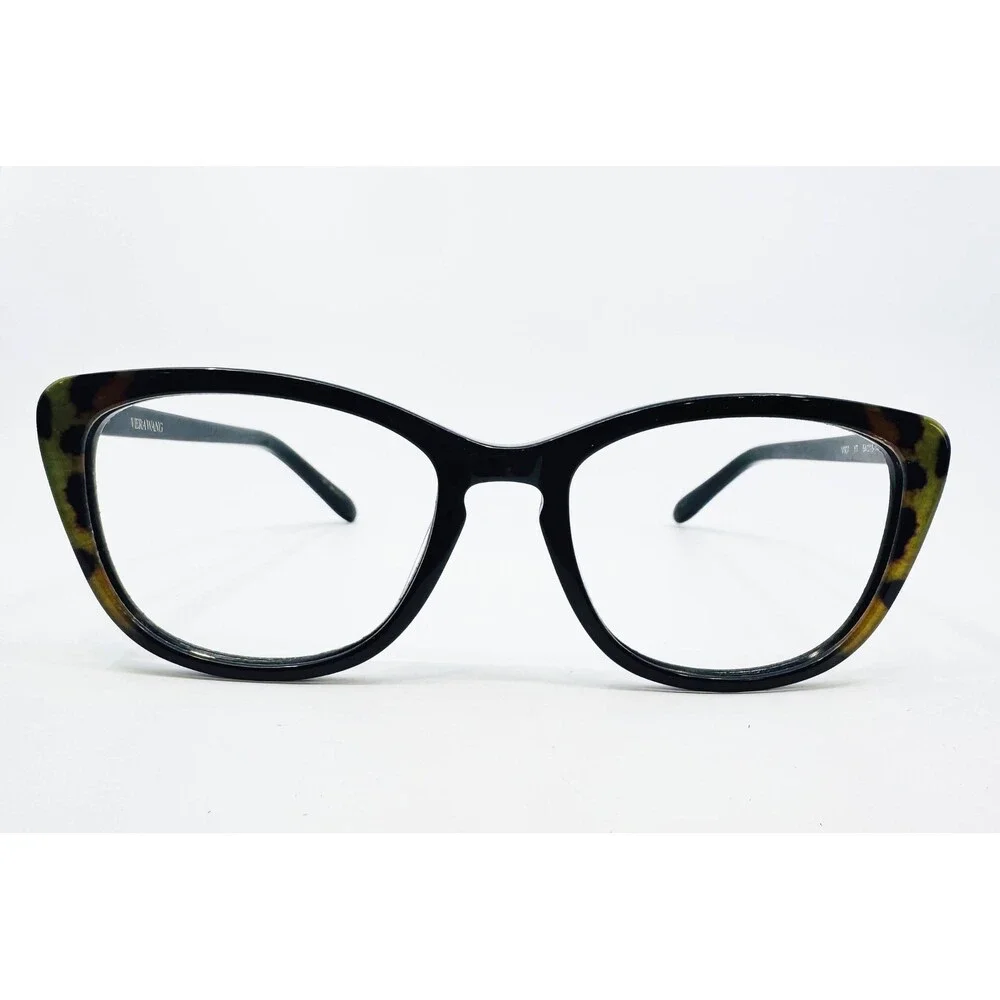 Vera Wang Eyeglass Frames Womens Black Tortoise Cat Eye V907 YT 54-18-140